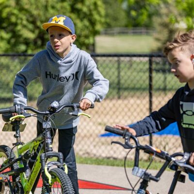 friends riding bikes